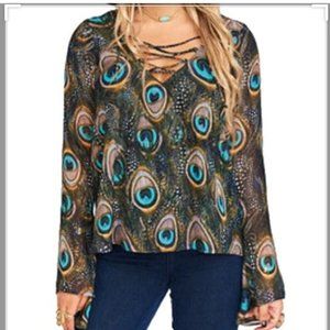 Show Me Your MuMu Zuko Lace-Up Top Blouse